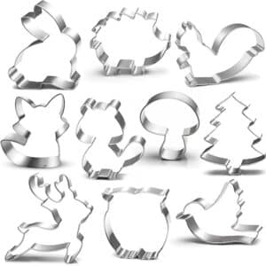 Lot de 10 emporte-pièces en forme d'animaux de la forêt
