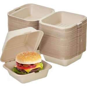 Boîte à burger biodégradable et compostable 15cm 60 pcs - Haago