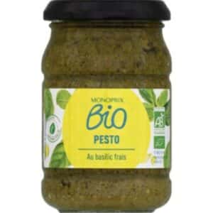 Pesto bio d'italie au basilic frais 190g - Monoprix